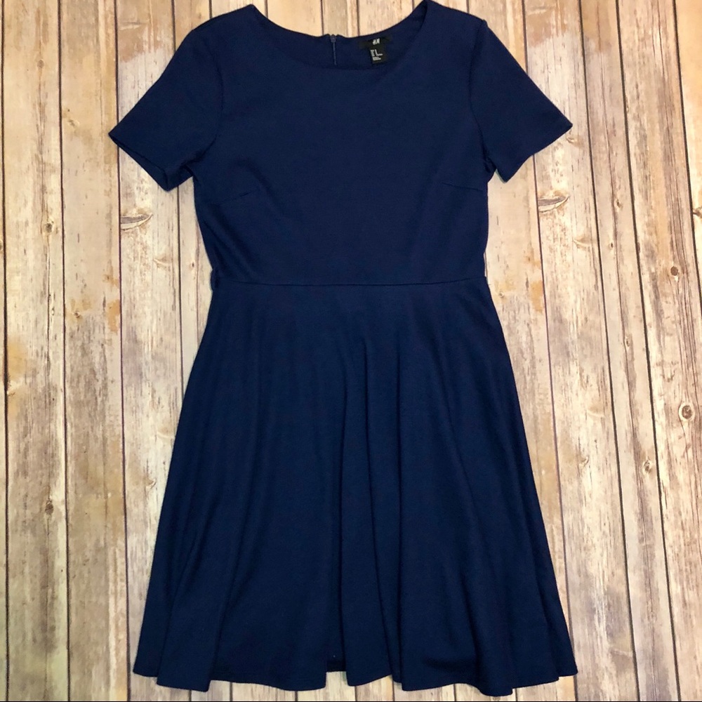 H&M short sleeve navy dress
